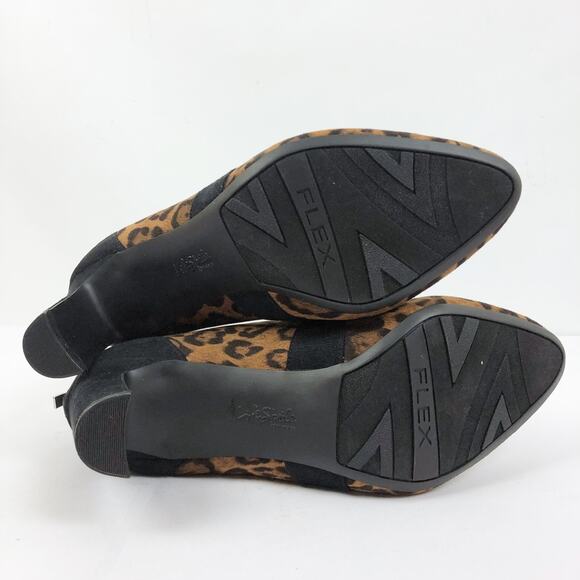 LifeStride Womens Glamour Ankle Boots 11M Leopard Brown Black Pointed Toe NWB - Picture 10 of 13